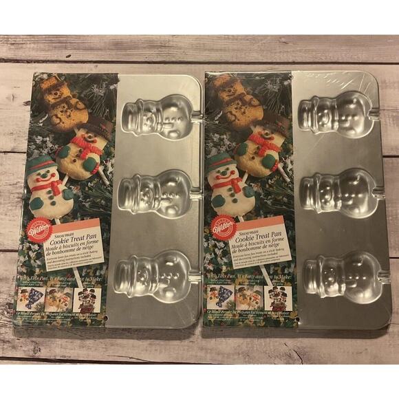 Wilton Other - 2 Wilton Snowman Treat Pan Cookies Candy Metal Mold #2105-8107 VTG 1998 NEW